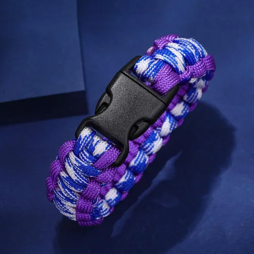 Vista 75 de Pulsera de alerta médica Paracord para hombres y mujeres Pulsera de identificación médica de acero inoxidable con hebillas de liberación lateral