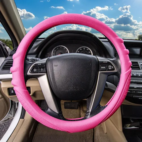 Vista 2 de Cubierta para volante FH Group, color rosa, rosado bebé