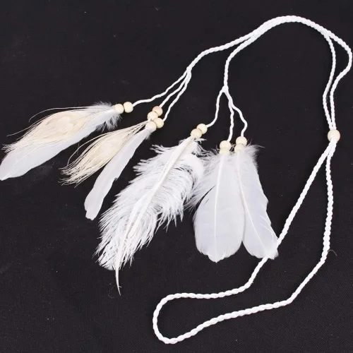 Vista 5 de Diadema de plumas hippie indio bohemio con borlas estilo bohemio para Halloween diadema para el cabello accesorios para el cabello