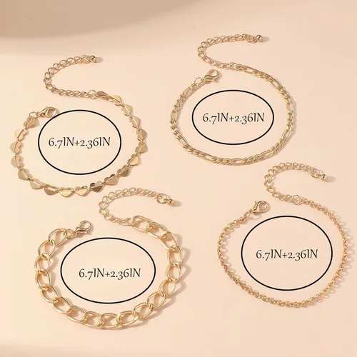 Vista 175 de Long tiantian Pulsera de oro gruesa para mujer, pulseras de oro delicadas, pulseras para mujer, pulseras apilables de eslabones de cadena