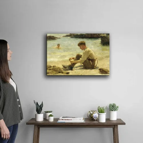 Vista 4 de 43 impresiones de niños de Henry Scott Tuke T. E. Lawrence As A Cadet at Newporth Beach, Near Falmouth, póster decorativo en lienzo, arte de pared