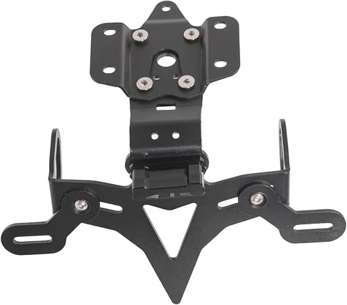 Vista 2 de Motorcycle License Plate Holder Bracket Aluminum Tail Tidy Fender Eliminator Kit for MT07/FZ07 2014-2020 (Black)