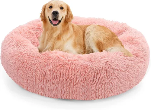 Vista 23 de NOYAL Cama Calmante en Forma de Rosquilla para Perros Pequeños a Medianos y Gatos - Cama de Mascotas de Felpa Sintética Anti-Ansiedad con Funda