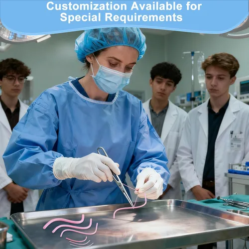 Vista 6 de Modelo de entrenamiento de anastomosis vascular 4PCS Reusable Artificial Blood Vessel Phantom Simulator for End-to-End Suturing Practice, Skills
