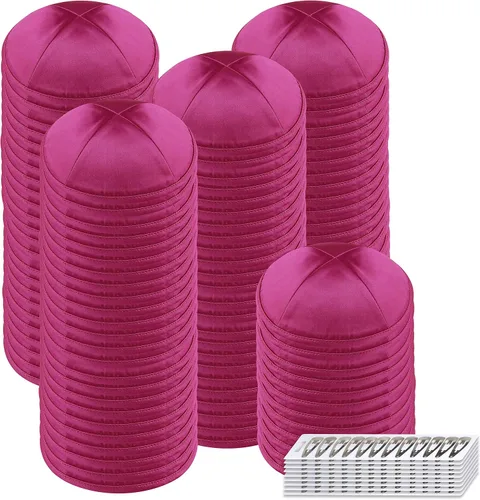 Vista 111 de Zion Judaica Deluxe Satin Kippah Yarmulkes para niños, adolescentes y adultos, 6.25 pulgadas, opciones multicolores, diseño de 4 paneles Negro