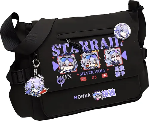 Vista 18 de Game Handbag Crossbody Bag, Cute Single Shoulder Bag, Adult 3D Print Anime Backpack Black-1