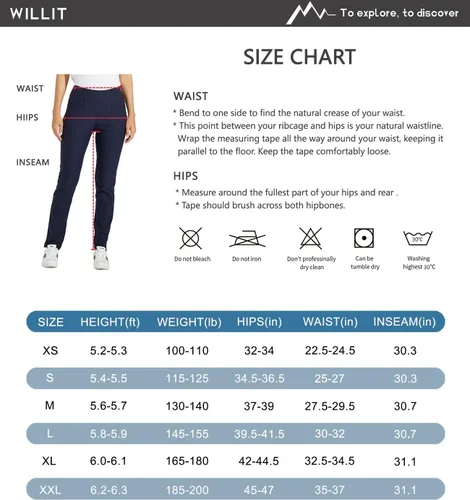 Vista 7 de Willit Pantalones de golf para mujer elásticos casuales de meter de secado rápido con control de abdomen