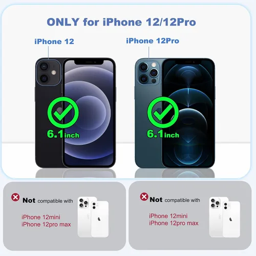 Vista 2 de Funda compatible con iPhone 12 y 12 Pro de 6.1 pulgadas con soporte de anillo magnético [protección militar contra caídas] [compatible con MagSafe]
