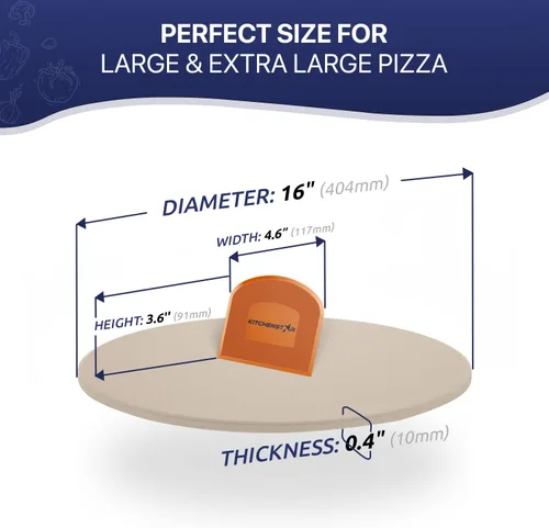 Vista 2 de KitchenStar Cortador de pizza con hoja basculante de 16 pulgadas + cáscara de pizza de madera de 16 pulgadas + piedra para pizza para horno