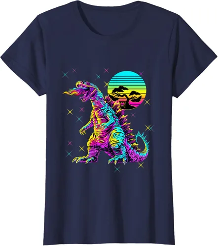 Vista 22 de Cool Streetwear synthwave 80s 90s retro anime snakezilla camiseta, Negro