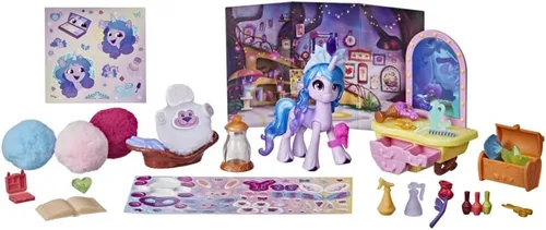 Vista 2 de Mi pequeño pony (My Little Pony): A New Generation Movie Story Scenes Critter Creation Izzy Moonbow - Juguete con 25 accesorios y un poni púrpura