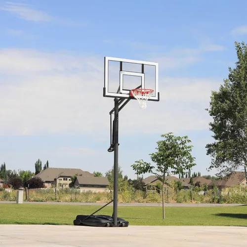 Vista 13 de Nuevo aro de baloncesto portátil ajustable de por vida 71522 tablero de acrílico de 54 pulgadas