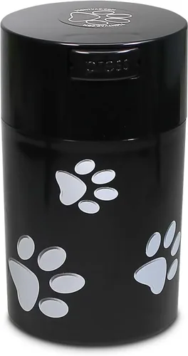 Vista 19 de Pawvac Contenedor de almacenamiento de alimentos para mascotas sellado al vacío de 3 onzas; patas blancas y negras