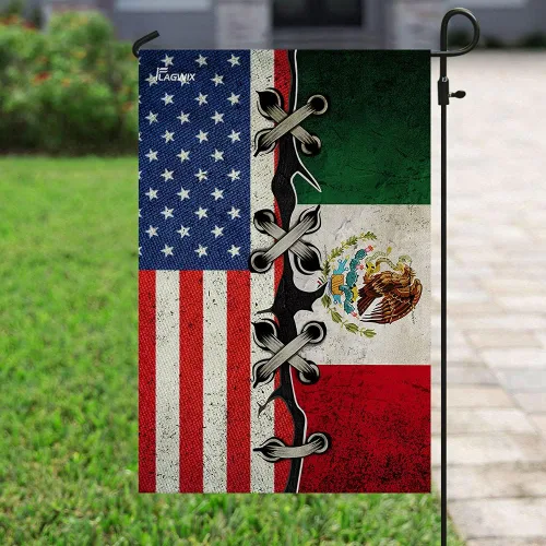 Vista 6 de FLAGWIX Banderas mexicanas – Bandera estadounidense LHA758F, bandera de casa (29.5 x 39.5 pulgadas) – Banderas de jardín de casa de Estados Unidos