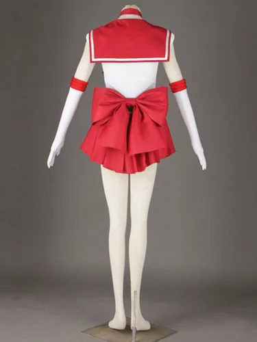 Vista 5 de OURCOSPLAY Traje de cosplay para mujer Sailor Moon Hino Rei, 6 piezas