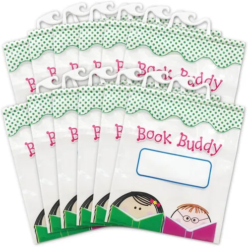 Vista 7 de CTP Bee a Reader Book Buddy Bags - Paquete de 12 bolsas con asas de cierre a presión (Creative Teaching Press 11172) Clear Poly Bags, 10.5 x 12.5