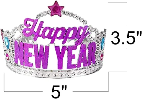 Vista 3 de ArtCreativity Tiaras de Año Nuevo, juego de 12, accesorios de Nochevieja para niños y adultos, decoraciones de Año Nuevo, recuerdos de fiesta