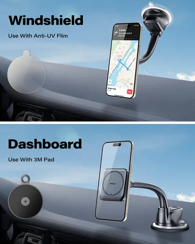 Vista 2 de APPS2Car Soporte magnético para teléfono de coche, compatible con MagSafe, soporte magnético para teléfono para iPhone 17, 16, 15, 14, 13, serie