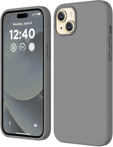 Vista 16 de Compatible con iPhone 15, funda de silicona líquida, funda protectora de cuerpo completo a prueba de golpes [forro de microfibra suave], funda Azul