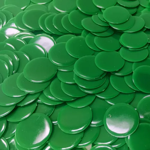 Vista 13 de MR CHIPS Chips de bingo de plástico para juegos 1000 unidades - Mezcla transparente de 7 colores que cuenta 3/4 pulgadas