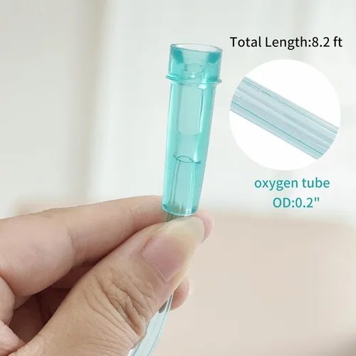 Vista 4 de Paquete de 5 cánula nasal de oxígeno suave para adultos, tubo de cánula nasal estándar de 8.2 pies para concentrador de oxígeno, tubo de oxígeno