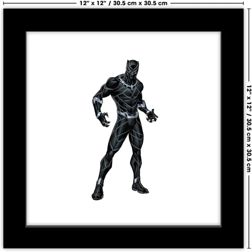 Vista 7 de Trends International Gallery Pops Marvel Comics Avengers - Póster de pared de Black Panther, 12 x 12 pulgadas, versión enmarcada en negro Versión