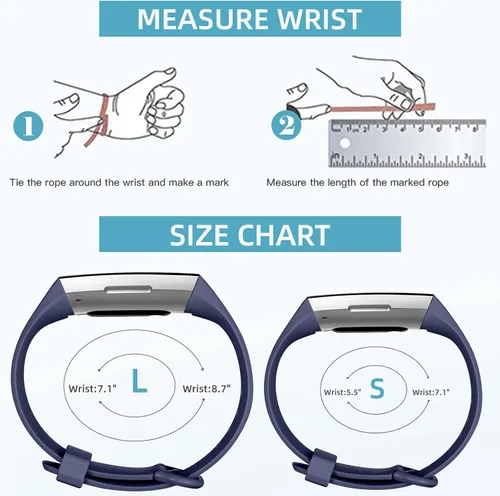 Vista 8 de Wepro Paquete de 3 bandas compatibles con Fitbit Charge 4 bandas para Negro/Azul Marino/Azul Gris