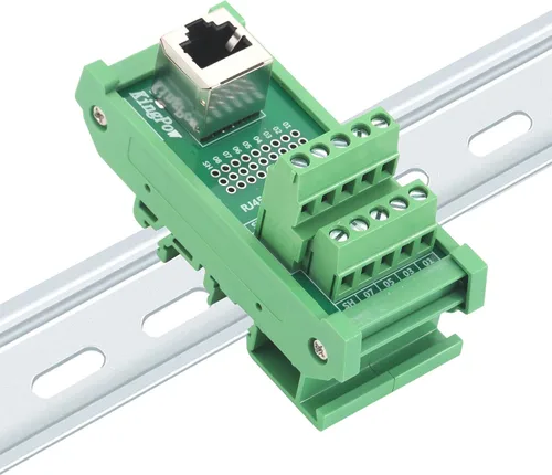 Vista 6 de 1Way RJ45 8P8C Distribución del conector Ethernet del montaje en carril DIN
