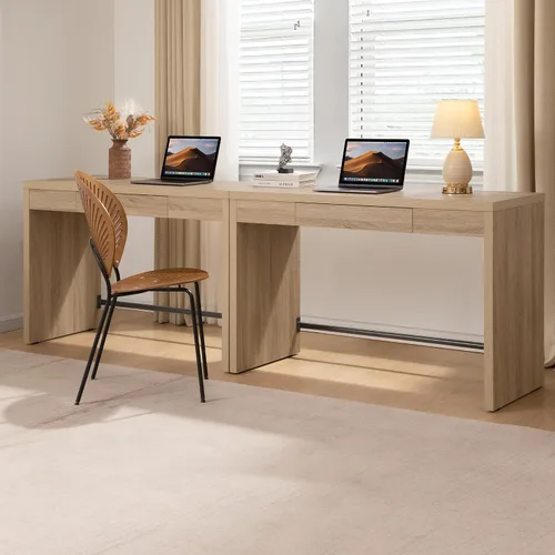 Vista 13 de SICOTAS Mesa de Escritorio para Computadora - Mesa de Estudio de Madera de 47 Pulgadas para Dormitorio, Escritorio de Oficina Estilo Granja