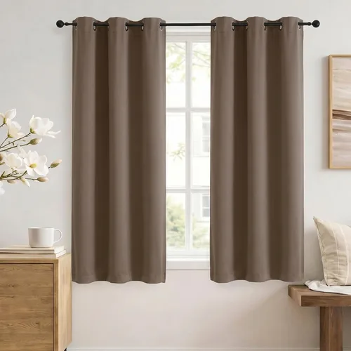 Vista 127 de Simplebrand Cortinas blancas puras de 96 pulgadas de largo para oscurecer la habitación, juego de 2 paneles para dormitorio/sala de estar, bloqueo