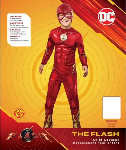 Vista 7 de Rubie's Boy's DC The Flash Movie Costume Jumpsuit and Mask