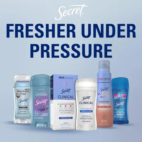 Vista 11 de Secret Outlast, antitranspirante y desodorante para mujer, 72 horas de protección contra el sudor y el olor, minerales equilibradores de pH, gel