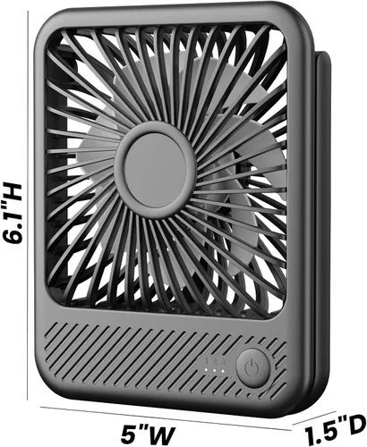 Vista 2 de Koonie - Ventilador de escritorio, ultra silencioso con batería de 2.5-11h, pequeño ventilador USB con viento fuerte, plegable con inclinación