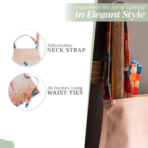 Vista 811 de Maison d' Hermine Delantales para mujer con bolsillo, 100% algodón (27.50 x 31.50 pulgadas)
