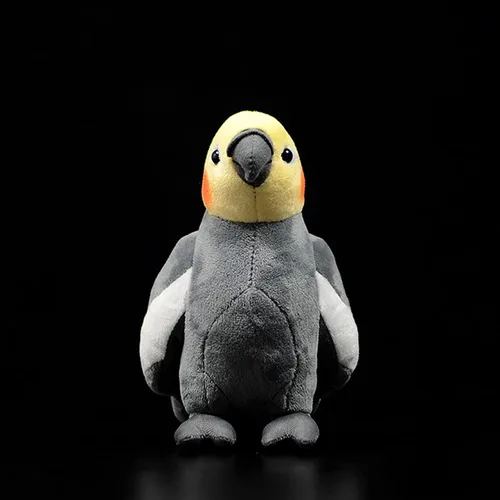 Vista 6 de lilizzhoumax Cockatiel - Juguete de peluche de loro de imitación, juguete de peluche de pájaro de simulación, regalos suaves Kawaii para niños, Gris
