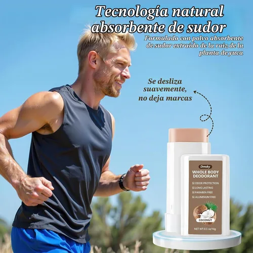 Vista 6 de Paquete de 4 desodorantes para hombre, desodorante sin aluminio para hombre