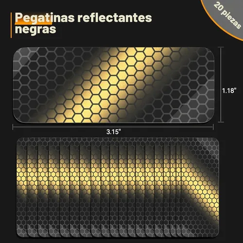 Vista 7 de PHIXBEAR 20 piezas calcomanías reflectantes súper reflectantes hechas de 3M 823i, cinta reflectante de seguridad para automóvil, bicicleta, buzón