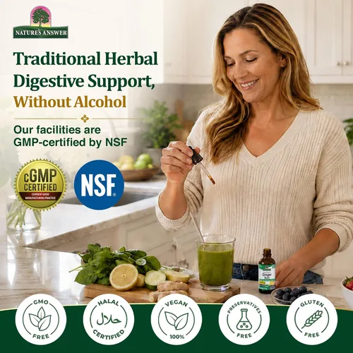 Vista 4 de Nature's Answer Extracto de raíz de jengibre sin alcohol, 1 oz, vegano, sin OMG