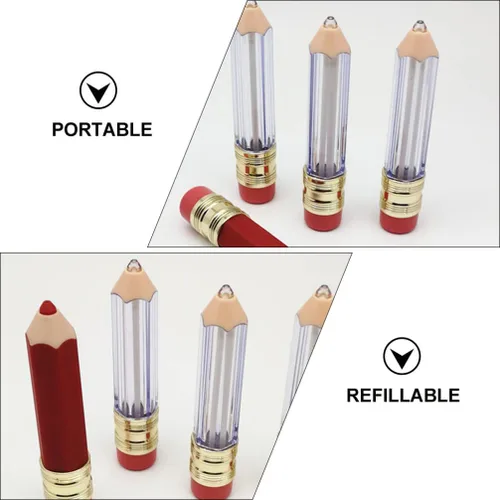 Vista 9 de DOITOOL 20 unidades de mini recipientes vacíos de brillo de labios reutilizables transparentes en forma de lápiz vacío para brillo de labios frascos
