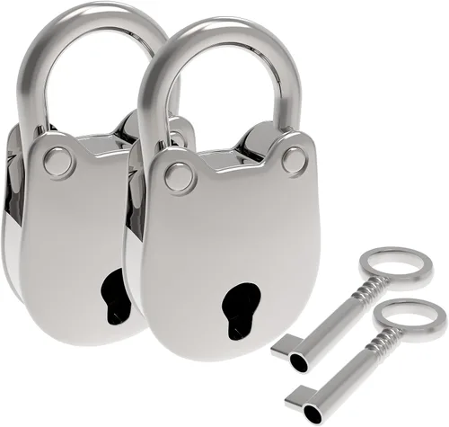 Vista 9 de SDTC Tech 2pcs Mini antiguo candado retro estilo vintage forma de cabeza de oso Cerraduras de metal negro con llaves para joyero, caja