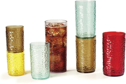 Vista 7 de Carlisle FoodService Products Pebble Optic Pebble - Vaso de plástico para restaurantes, catering, cocinas, plástico, 9 onzas, transparente