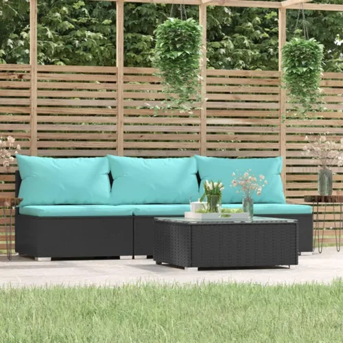 Vista 30 de Brown Wicker Patio 3-Seater Sofa with Cushions, PE Rattan Outdoor Seating Set with Steel Frame Brown and Cinnamon Red