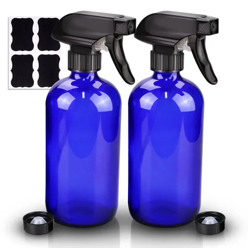 Vista 8 de Botellas de spray de vidrio ámbar Wedama, botellas de spray de vidrio de 16 oz para soluciones de limpieza y aceites esenciales, botella de spray