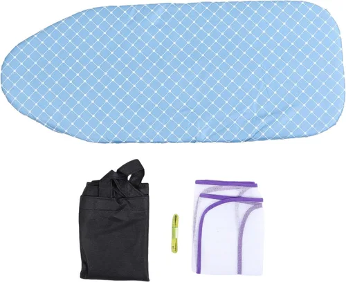 Vista 6 de GLOGLOW Mini tabla de planchar plegable, tabla de planchar con marco de acero inoxidable, funda de algodón extraíble para espacios pequeños