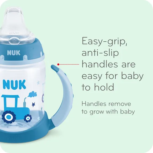 Vista 2 de NUK Vaso para aprendices, 5 onzas, paquete de 2, nubes y estrellas, sin BPA, a prueba de derrames