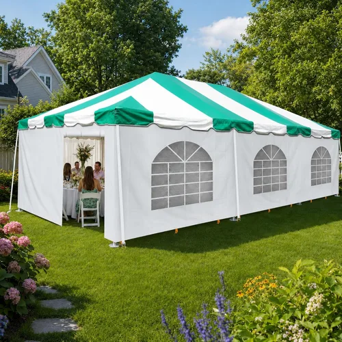 Vista 33 de Party Tents Direct - Toldo con marco de fin de semana, parte superior Blanco