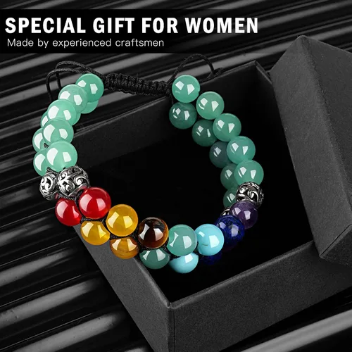 Vista 7 de Pulsera de triple protección, ojo de tigre malvado de ojo y obsidiana negra de 0.315 in, pulsera curativa para hombres y mujeres, pulsera curativa