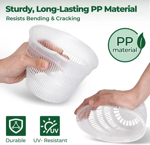 Vista 4 de T4U Clear Orchid Pots 9 Pack 4.3 5.5 6.3 Inch, Orchid Pot Holes Repotting