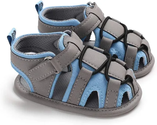 Vista 4 de HsdsBebe Sandalias de playa de verano para bebés, niños y niñas, transpirables, atléticas, antideslizantes, suela suave, zapatos de cuna para recién