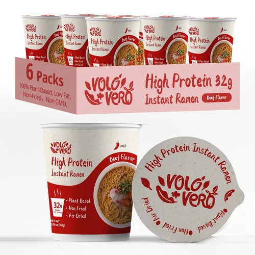 Vista 10 de VOLO VERO Tazas de fideos ramen instantáneos con alto contenido